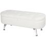 Mīksts sols ar mantu kasti Homcom 114x47x46,5cm, baltas/ sudraba krāsas