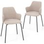 Set of 2 dining chairs 60x54x84cm., beige/black