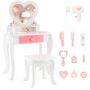 Children's dressing table with chair, white