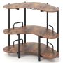 Kitchen shelf 120x66x102cm., brown/black