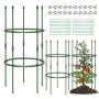 Set of 3 plant supports 50x102cm., green