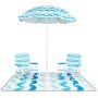 Beach furniture set, blue/white