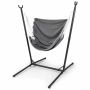 Hanging chair with stand 160x142x170cm., black/gray