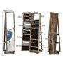 Standing mirror-jewelry cabinet 38x38x161cm., brown/black