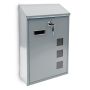 Mailbox with 3 compartments 40x25x10cm., silver color