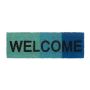 Doormat "Welcome" 75x25 cm., mint/light blue/blue color