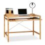 Desk with pull-out keyboard tray 76.5x106.5x55.5, light brown/black