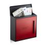 Mailbox 33x35x12.5cm., black/red