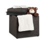 Folding seat with hinged lid 42x40.5x40.5cm., brown