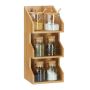 Organizators virtuves instrumentiem ar 3 nodalījumiem 41x18x17 cm., gaiši brūnā krāsā