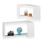 2 sienas plauktu komplekts, balts