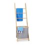Towel holder with laundry bag 139x43.5x33cm., light brown/gray
