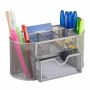 Writing instrument organizer 10.5x22x11 cm., silver color