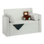 Storage bench with backrest and cushions 75x115x47cm., cream color