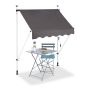 Automatic retractable awning 150x120cm., dark gray/white/black