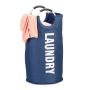 Laundry basket 70x38cm, 60L., navy blue/white/silver