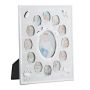 Collage of 13 photos 29x24x0.85cm., white/silver color