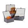 Set of 3 boxes with lid, grey