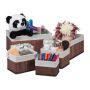 Set of 6 baskets, dark brown/white