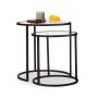 Set of 2 transparent tables, black