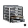 Document drawer with 5 compartments 23x27.5x35 cm., silver color