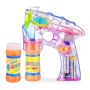 Transparent soap bubble gun 18x5x14cm., blue/pink color