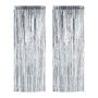 Set of 2 party curtains 250x100cm., silver color