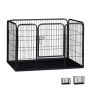 Dog pen with floor 70x108x73cm., black
