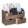 Writing instrument organizer 14.5x34.5x3.5 cm., dark brown