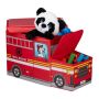 Folding seat with hinged lid 33x27x56cm., red color