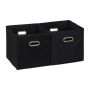 Set of 2 folding boxes 30x30x30cm., black/silver