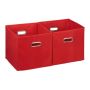 Set of 2 folding boxes 30x30x30cm., red/silver color