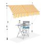 Automatic retractable awning 200x120cm., yellow/white/black