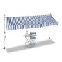 Automatic retractable awning 400x120cm., dark blue/white/black