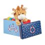 Children's storage bench 36x60.5x30.5cm., dark blue/light blue/red