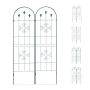 Set of 2 garden trellis 180x50x1.5cm, dark green