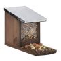 Vāveres barības padeve ar nojumi 18x12x25cm., tumši brūnā/sudraba krāsā