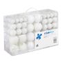 Set of 100 Christmas balls, white/silver