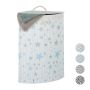 Laundry basket 65.5x49.5x37cm, 60L., light blue/white