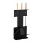 Komplektā 3 kamīna instrumenti un statīvs 66x28x11cm., melns/gaiši brūns