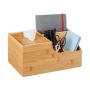 Rakstāminstrumentu organizators ar salvešu kasti 14x29x19,5 cm., gaiši brūnā krāsā
