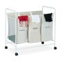 Laundry basket with wheels 76x80x46cm, 100L., white/beige/black
