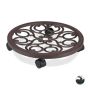 Plant tray with wheels 7.5x38cm., brown/black