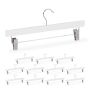 Trouser hangers 12pcs, white/silver color
