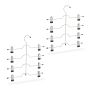 Trouser hangers 2 pcs, black/silver