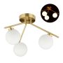 Pendant lamp 24.5x36cm., gold/white color