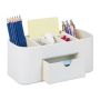 Rakstāmrīku organizators 10,5x26x11,5 cm., baltā krāsā