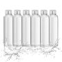 Set of 6 transparent drinking glasses 23.5x6.5cm., silver/black
