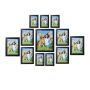 Set of 12 photo frames, black