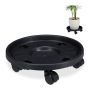 Set of 2 plant trays with wheels 10x35.5cm, black